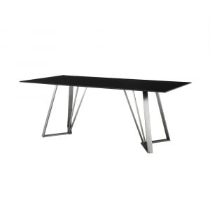 Armen Living - Cressida Glass and Stainless Steel Rectangular Dining Room Table - LCCSDIBL