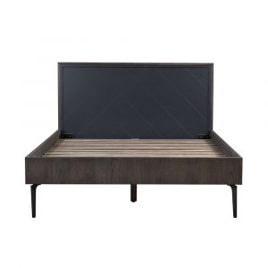 Armen Living - Cross Solid Oak and Metal Queen Platform Bed Frame - LCCRBDOAQN