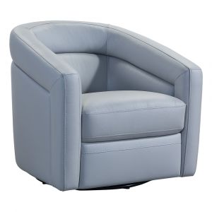Armen Living - Desi Contemporary Swivel Accent Chair in Dove Gray Genuine Leather - LCDSCHDV