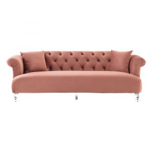 Armen Living - Elegance Contemporary Sofa in Blush Velvet with Acrylic Legs - LCEG3BLUSH