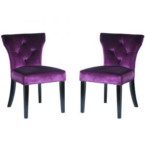 Armen Living - Elise Side Chair in Purple Velvet (Set of 2) - LC8099SIPU