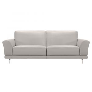 Armen Living - Everly Contemporary Sofa in Genuine Dove Gray Leather with Brushed Stainless Steel Legs - LCEV3GR