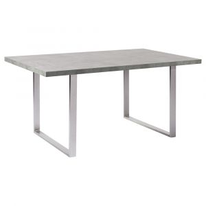 Armen Living - Fenton Dining Table with Cement Gray Laminate Top and Brushed Stainless Steel Base - LCFEDIBE