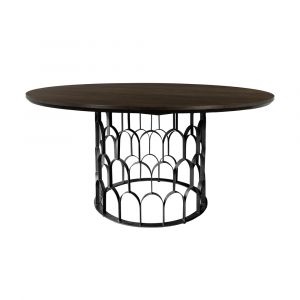 Armen Living - Gatsby Oak and Metal Round Dining Table - LCGTDIOA