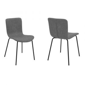 Armen Living - Gillian Modern Light Gray Fabric and Metal Dining Room Chairs (Set of 2) - LCGLSIBLCH