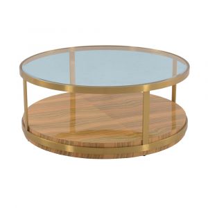 Armen Living - Hattie Glass Top Coffee Table with Brushed Gold Legs - LCDXCOGLGLD