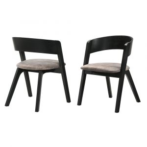 Armen Living - Jackie Mid-Century Upholstered Dining Chairs in Black finish (Set of 2) - LCJASIBRBL