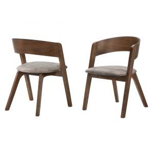 Armen Living - Jackie Mid-Century Upholstered Dining Chairs in Walnut finish (Set of 2) - LCJASIBRWA