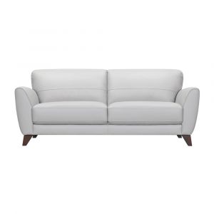 Armen Living - Jedd Contemporary Sofa in Genuine Dove Gray Leather with Brown Wood Legs - LCJD3DV