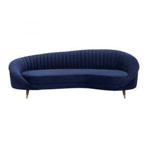 Armen Living - Karisma Navy Curved Velvet Sofa - LCKR3NAVY
