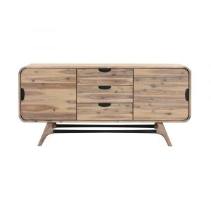 Armen Living - Kendra 3 Drawer Sideboard Buffet in Grey Acacia Wood - LCKDBUGR