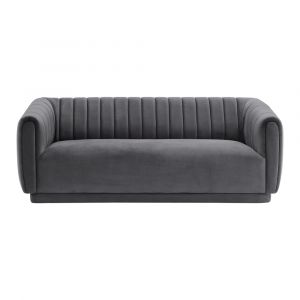 Armen Living - Kinsley Dark Gray Modern Velvet Sofa - LCKN3GREY