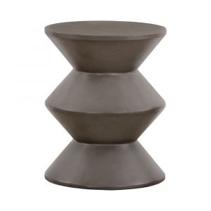 Armen Living - Lizzie Concrete Indoor Outdoor Accent Stool End Table - LCTGBACCGR