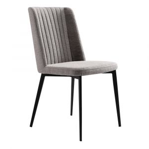 Armen Living - Maine Contemporary Dining Chair in Matte Black Finish and Gray Fabric (Set of 2) - LCMNSIGR
