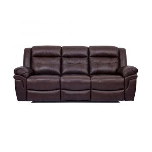 Armen Living - Marcel Manual Reclining Sofa in Dark Brown Leather - LCMC3BR
