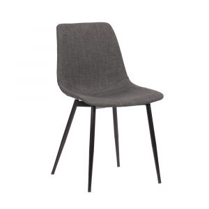 Armen Living - Monte Contemporary Dining Chair in Charcoal Fabric with Black Powder Coated Metal Legs - LCMOCHCH