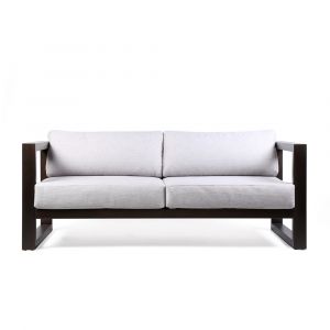 Armen Living - Paradise Outdoor Dark Eucalyptus Wood Sofa with Grey Cushions - LCPRSOLADK