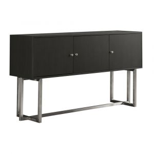 Armen Living - Prague Contemporary Buffet in Brushed Stainless Steel Finish and Gray Wood - LCPGBUGR