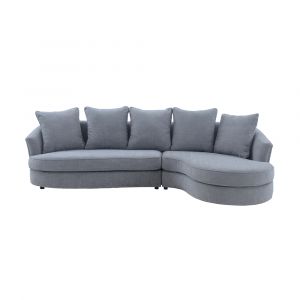 Armen Living - Queenly Gray Fabric Uphostered Corner Sofa - LCQNCOGR
