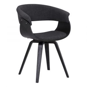 Armen Living - Summer Contemporary Dining Chair in Black Brush Wood Finish and Charcoal Fabric - LCSUCHBLCH