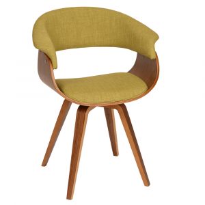 Armen Living - Summer Modern Chair In Green Fabric and Walnut Wood - LCSUCHWAGR