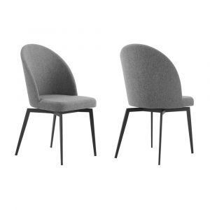 Armen Living - Sunny Swivel Gray Fabric and Metal Dining Room Chairs (Set of 2) - LCSNSIGR