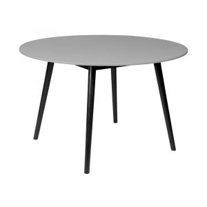Armen Living - Sydney Outdoor Patio Round Dining Table in Black Eucalyptus and Grey Stone - 840254336377