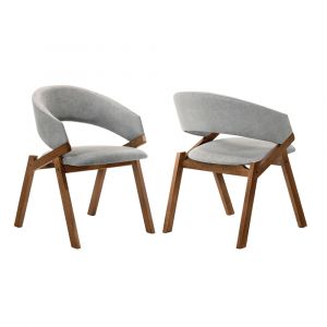 Armen Living - Talulah Gray Fabric and Walnut Veneer Dining Side Chairs (Set of 2) - LCTASIGRWA