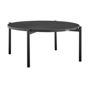Armen Living - Tiffany Outdoor Patio Ruond Coffee Table in Black Aluminum - 840254332577