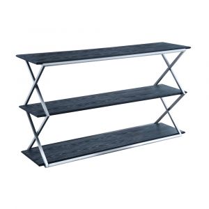 Armen Living - Westlake 3-Tier Black Console Table with Brushed Stainless Steel Frame - LCPDCNBLBS