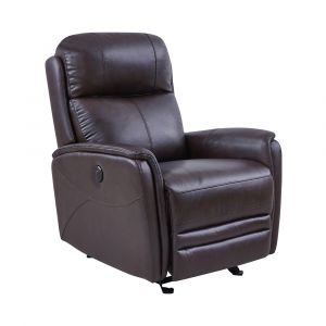 Armen Living - Wolfe Contemporary Recliner in Dark Brown Genuine Leather - LCWO1BR