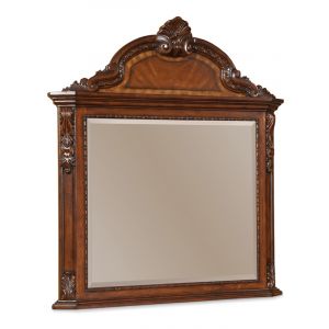 A.R.T. Furniture - Old World - Crowned Landscape Mirror In Pine Medium Cherry Finish - 143121-2606