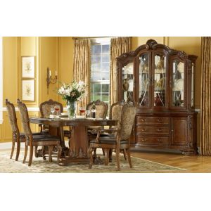 A.R.T. Furniture - Old World Dining 8PC Pedestal Table with China Cabinet Set - 143221-2606S8