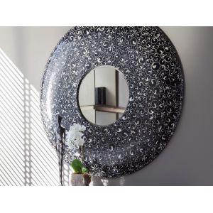 Artistica Home - Signature Designs Mariana Round Mirror - Black - 01-2047-902