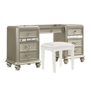 Avalon Furniture - Kaleidoscope Vanity Desk Base with Center Drawer - B0846J V