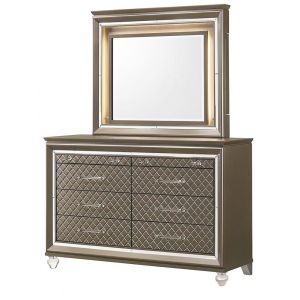 Avalon Furniture - Saville Row Dresser and Mirror - B09764 D_M