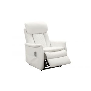 BarcaLounger - Lauren Lift Chair Recliner with Power Head Rest, Power Lumbar & Lay Flat Mechanism in Enzo Winter White - 23PHL3086373280