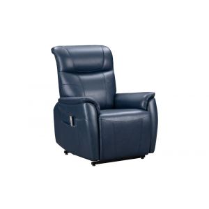 BarcaLounger - Leighton Lift Chair Recliner with Power Head Rest, Power Lumbar & Lay Flat Mechanism in Marco Navy Blue - 23PHL3085373145