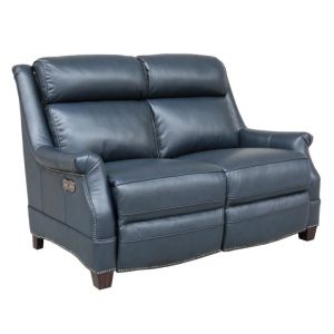BarcaLounger - Warrendale Power Reclining Loveseat with Power Head Rests Shoreham Blue Leather - 29PH3324570047