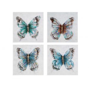 Bassett Mirror - Metallic Butterflies Wall Art (Set of 4) - 7300-428