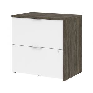 Bestar - Gemma 31W Lateral File Cabinet in Walnut Grey & White - 107630-000035
