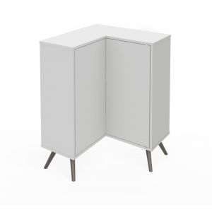 Bestar - Krom 27W Corner Storage Cabinet with Metal Legs in White - 17162-1117