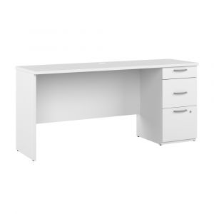 Bestar - Logan 65W Computer Desk with Drawers in Pure White - 146612-000072