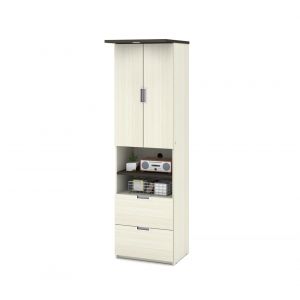 Bestar - Lumina 24W Storage Cabinet with 2 Drawers in White Chocolate - 85160-31