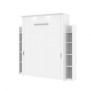 Bestar - Lumina Queen Murphy Bed with 2 Shelving Units (86W) in White - 85885-17