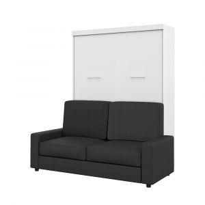 Bestar - Nebula Queen Murphy Bed with Sofa (78W) in White - 25721-000017