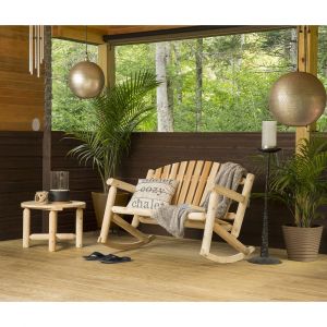 Bestar - Outdoor Cedar White Cedar Settee Rocker and Coffee Table Set in Natural Cedar - MR-852