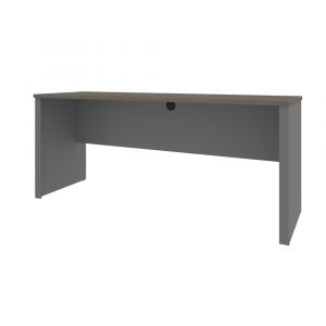 Bestar - Prestige + 72W Narrow Desk Shell in Bark Grey & Slate - 99612-000047