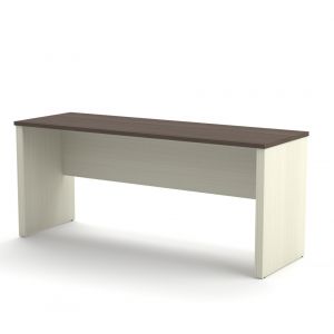 Bestar - Prestige + 72W Narrow Desk Shell in White Chocolate & Antigua - 99612-1152