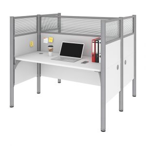 Bestar - Pro-Biz 63W Office Cubicles with High Privacy Panels in White - 100870D-17